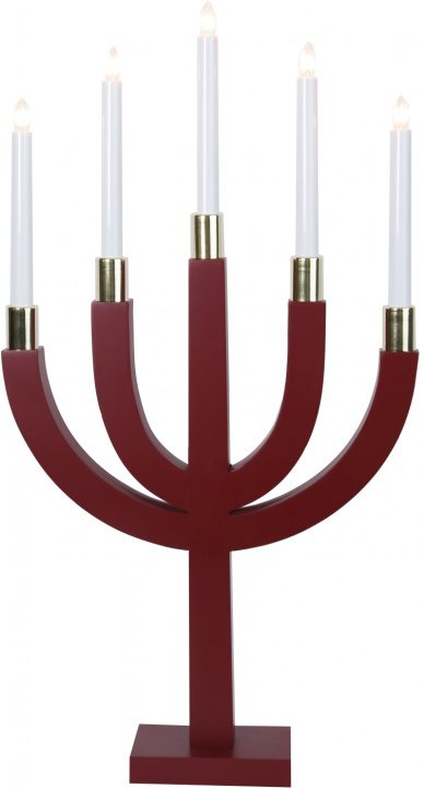 Star Trading Elljusstake 5-arm Ljusstake Elias Röd Star Trading in the group HOME ELECTRONICS / Lighting / Other lighting at TP E-commerce Nordic AB (D45307)