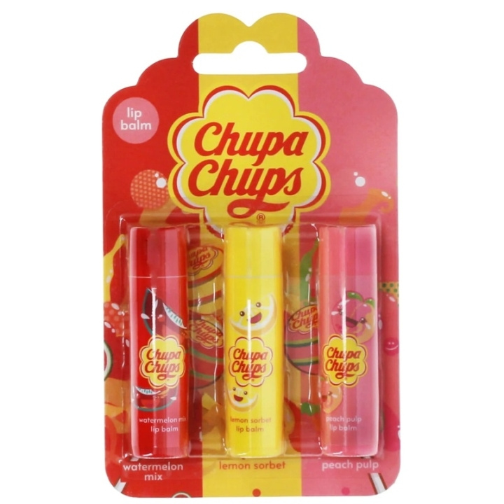 Chupa Chups Lip Balm Set 3pcs in the group BEAUTY & HEALTH / Makeup / Lips / Lip balm at TP E-commerce Nordic AB (D45419)