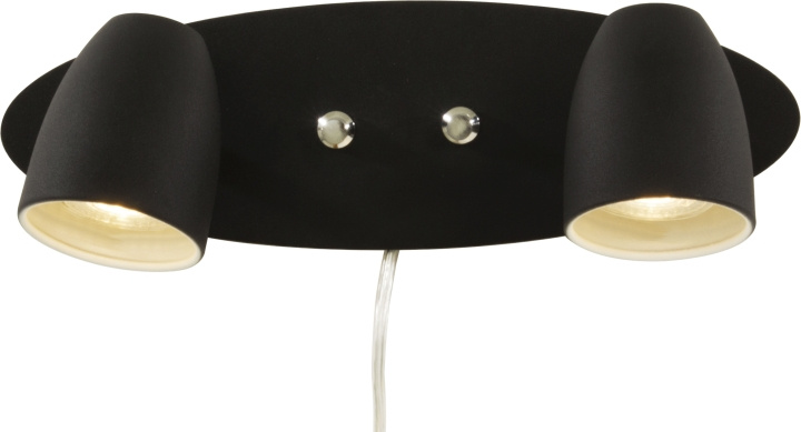 Aneta Vägglampa SANDNES 10804-15 dubbel svart Aneta in the group HOME ELECTRONICS / Lighting / Wall lights at TP E-commerce Nordic AB (D45466)