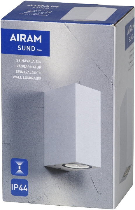 Airam Vägglampa Sund Duo LED IP44 Vit Airam in the group HOME ELECTRONICS / Lighting / Wall lights at TP E-commerce Nordic AB (D45510)