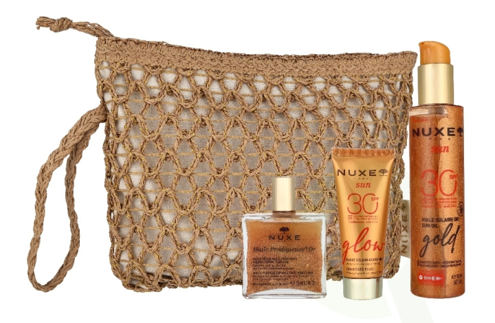 Nuxe Sun Glow Set 240 ml Tanning Oil SPF30 150ml/Glow Sun-Kissed Fluid SPF30 40ml/Huile Prodigieuse Multi-Purpose Dry Oil 50ml in the group BEAUTY & HEALTH / Skin care / Tanning / Sunscreen at TP E-commerce Nordic AB (D45806)