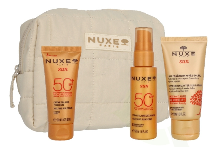 Nuxe My Summer Essentials Travel Kit 130 ml Facial Sunscreen 30ml/Sun Spray 50ml/After-Sun Milk 50ml in the group BEAUTY & HEALTH / Skin care / Tanning / Sunscreen at TP E-commerce Nordic AB (D45809)