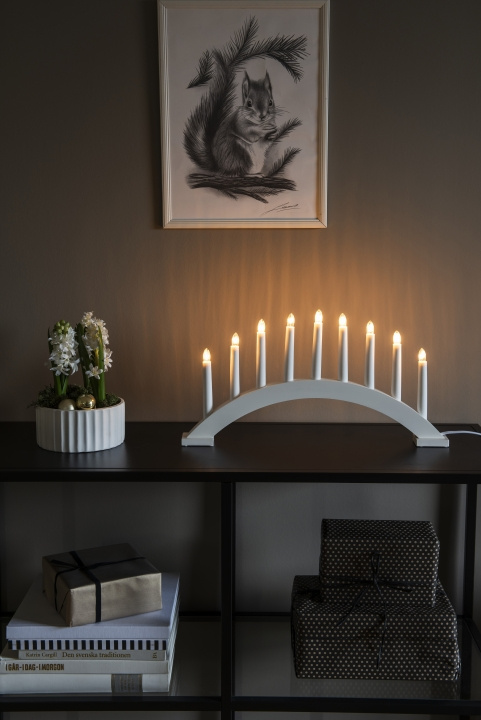 Konstsmide Elljusstake 3938-210 Vit 9 ljus Konstsmide in the group HOME ELECTRONICS / Lighting / Christmas lights at TP E-commerce Nordic AB (D45921)