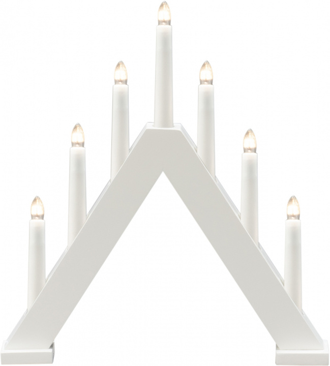 Konstsmide Elljusstake 7-arm 3930-205 7 ljus trä vit Konstsmide in the group HOME ELECTRONICS / Lighting / Christmas lights at TP E-commerce Nordic AB (D45932)