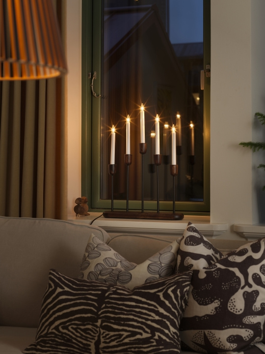 Konstsmide Elljusstake 5-arm 3939-670 Svart/valnöt 5 LED Konstsmide in the group HOME ELECTRONICS / Lighting / Christmas lights at TP E-commerce Nordic AB (D45937)