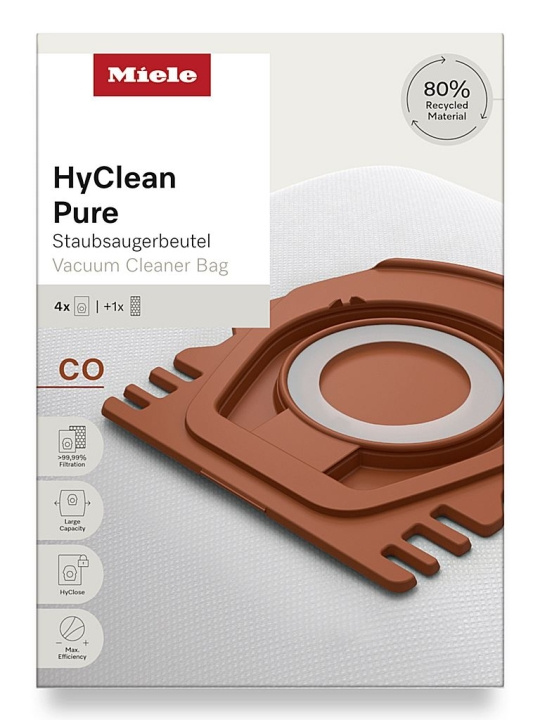 Miele Dammsugarpåsar CO HyClean Pure Miele in the group HOME, HOUSEHOLD & GARDEN / Cleaning products / Vacuum cleaners & Accessories / Accessories / Vacuum bags at TP E-commerce Nordic AB (D45973)