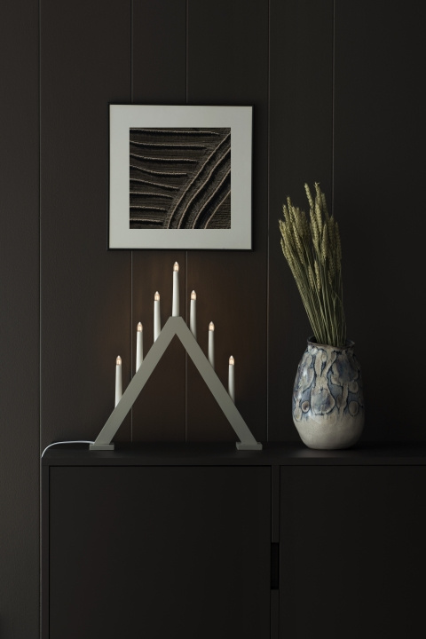 Konstsmide Elljusstake 7-arm 3931-305 7 ljus trä grå Konstsmide in the group HOME ELECTRONICS / Lighting / Christmas lights at TP E-commerce Nordic AB (D46067)