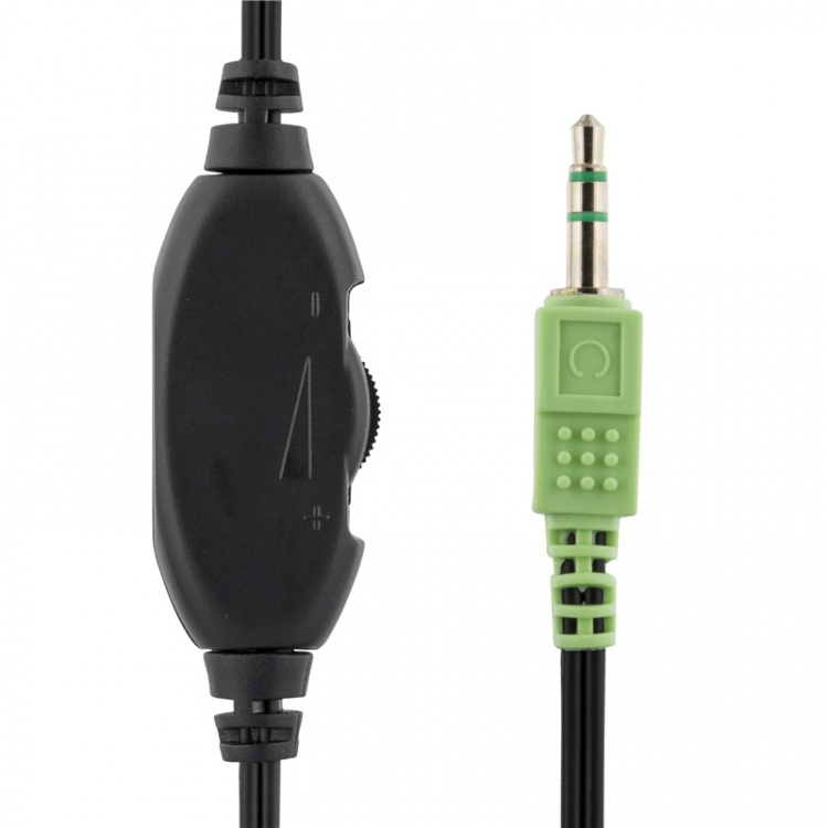 DELTACO hörlur med volymkontroll, 2,2m kabel