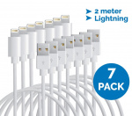 Lightning-kabel till iPhone & iPad, 2 meter, vit, 7-pack