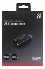 DELTACO USB-ljudkort, 7.1, mute, volym, 2x3,5mm, mic/hörlur