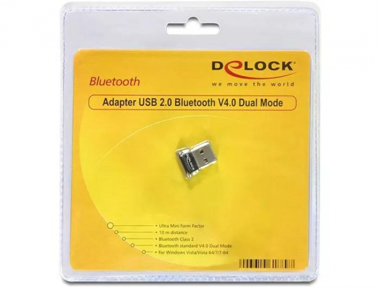 DeLOCK Bluetooth 4.0 adapter, USB 2.0, 3 Mb/s, svart DeLOCK Bluetooth 4.0 adapter, USB 2.0, 3 Mb/s, svart