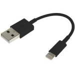 Lightning cable to USB, 11cm, black Lightning cable to USB, 11cm, black