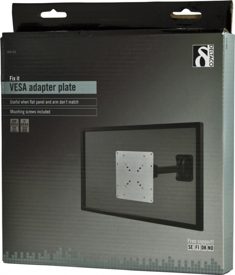 DELTACO VESA-omvandlare 75x75/100x100mm till 120x180/200x100/200x200mm