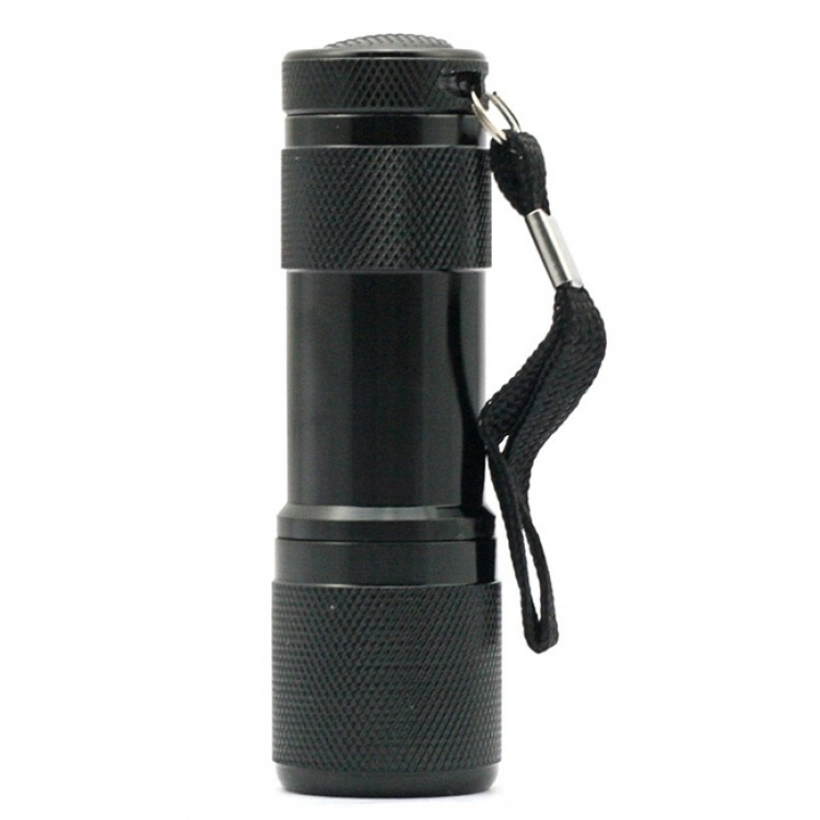 9 LED UV Flashlight, 405nm (Black)