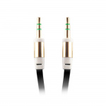 Flat and tangle-free AUX cable 3.5mm - 1m, black (Ha-Ha) Flat and tangle-free AUX cable 3.5mm - 1m, black (Ha-Ha)