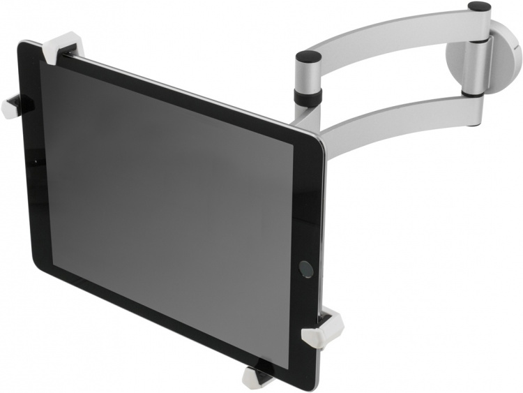 DELTACO, pad wall/table mount, arm, 45 tilt, 180 swivel, aluminium