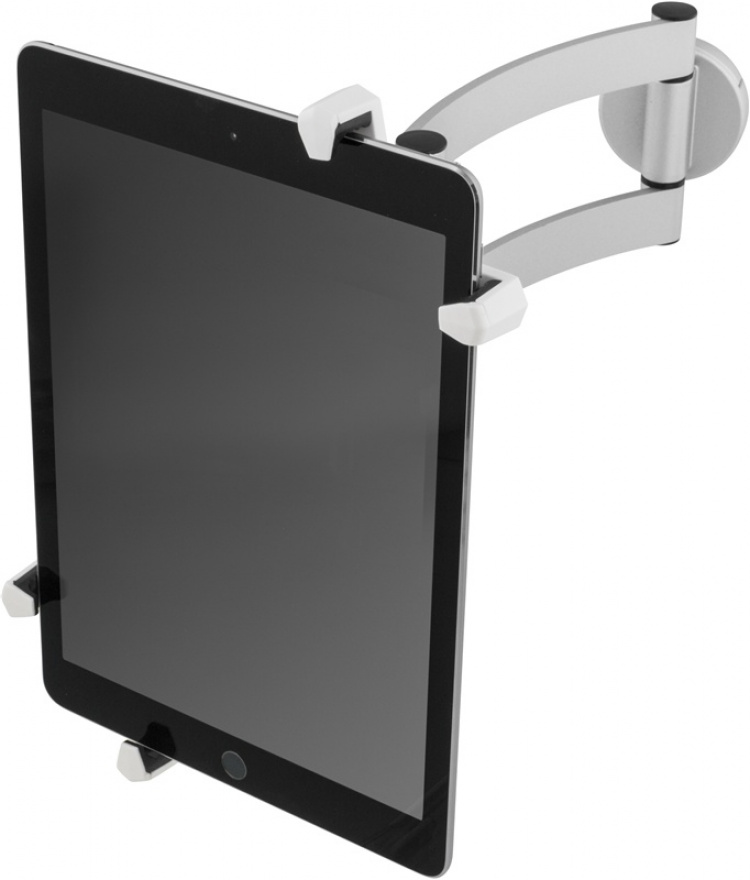 DELTACO, pad wall/table mount, arm, 45 tilt, 180 swivel, aluminium