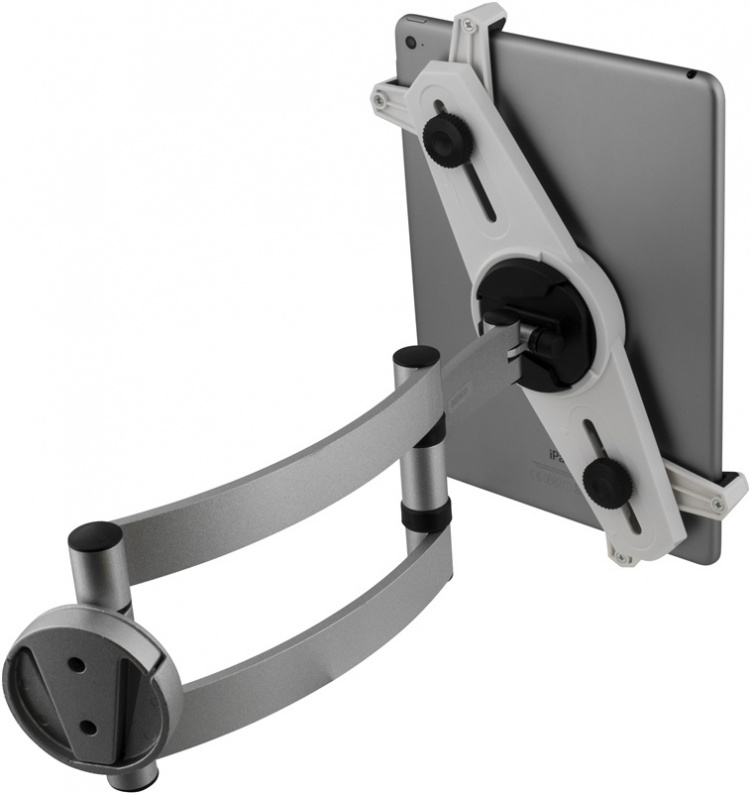 DELTACO, pad wall/table mount, arm, 45 tilt, 180 swivel, aluminium