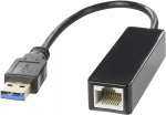 DELTACO USB 3.0 nätverksadapter, gigabit, 1xRJ45, svart