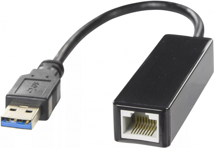 DELTACO USB 3.0 nätverksadapter, gigabit, 1xRJ45, svart
