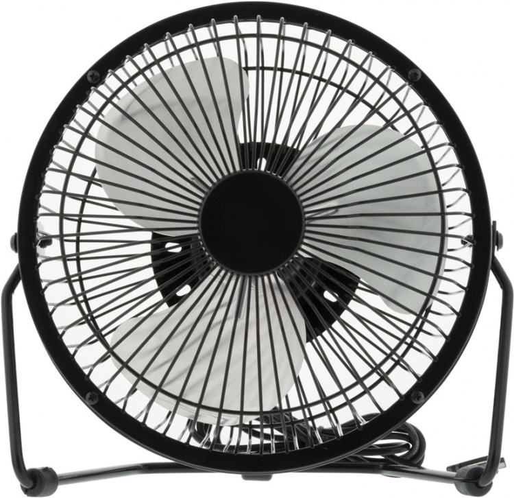 DELTACO USB-fläkt, bordsmodell, aluminium, svart