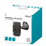 DELTACO car holder for smartphone, adjustable with suction cup, black DELTACO car holder for smartphone, adjustable with suction cup, black