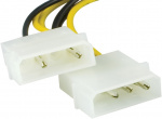 DELTACO adapterkabel 2x4-pin till 6-pin PCI-Express, 25cm