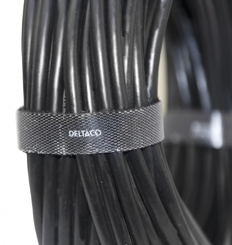 DELTACO Hook and loop fastener cable ties, width 10mm, 5m, black DELTACO Hook and loop fastener cable ties, width 10mm, 5m, black