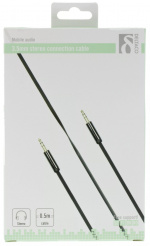 DELTACO ljudkabel, 3,5mm hane till 3,5mm hane, 0,5m, svart