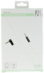 DELTACO ljudkabel, vinklad 3,5mm hane till 3,5mm hane, 1m, vit DELTACO ljudkabel, vinklad 3,5mm hane till 3,5mm hane, 1m, vit