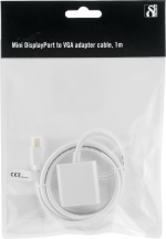 DELTACO mini DisplayPort to VGA(HD15) cable, male-female, 1m, white, DELTACO mini DisplayPort to VGA(HD15) cable, male-female, 1m, white,