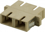 DELTACO snap-in fiber mating sleeve, 2xSC-SC, Multi mode, duplex, beig