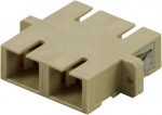 DELTACO snap-in fiber mating sleeve, 2xSC-SC, Multi mode, duplex, beig