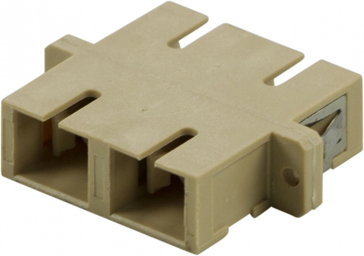 DELTACO snap-in fiber mating sleeve, 2xSC-SC, Multi mode, duplex, beig