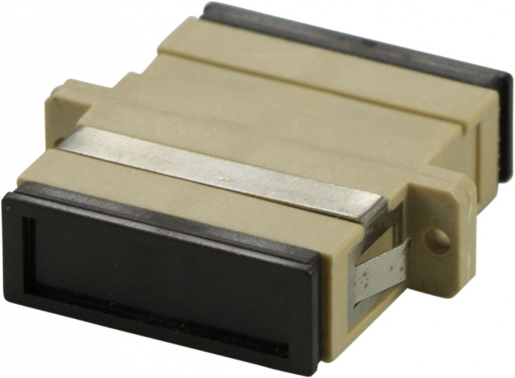 DELTACO snap-in fiber mating sleeve, 2xSC-SC, Multi mode, duplex, beig DELTACO snap-in fiber mating sleeve, 2xSC-SC, Multi mode, duplex, beig