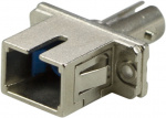 DELTACO snap-in fiber mating sleeve, 1xSC-ST, Multi mode, simplex, met