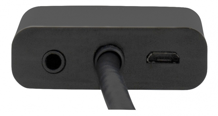 DELTACO HDMI till VGA-adapter, 19-pin ha - 15-pin+3,5mm, 0,2m, svart