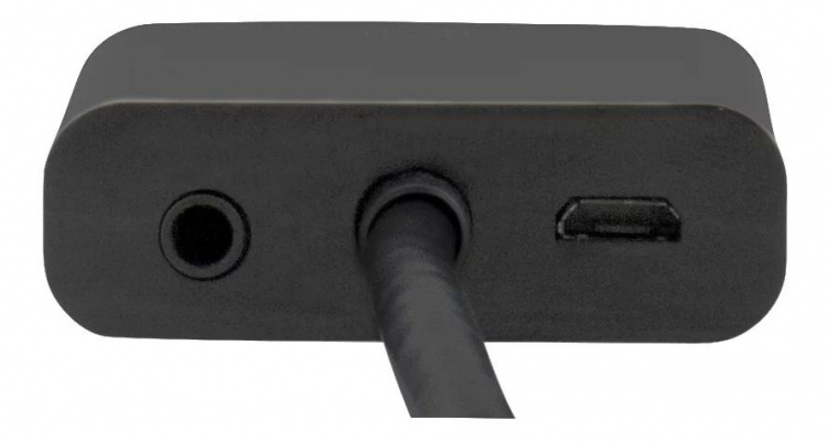 DELTACO HDMI till VGA-adapter, 19-pin ha - 15-pin+3,5mm, 0,2m, svart