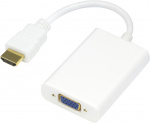 DELTACO HDMI till VGA-adapter, 19-pin ha - 15-pin+3,5mm, 0,2m, vit DELTACO HDMI till VGA-adapter, 19-pin ha - 15-pin+3,5mm, 0,2m, vit