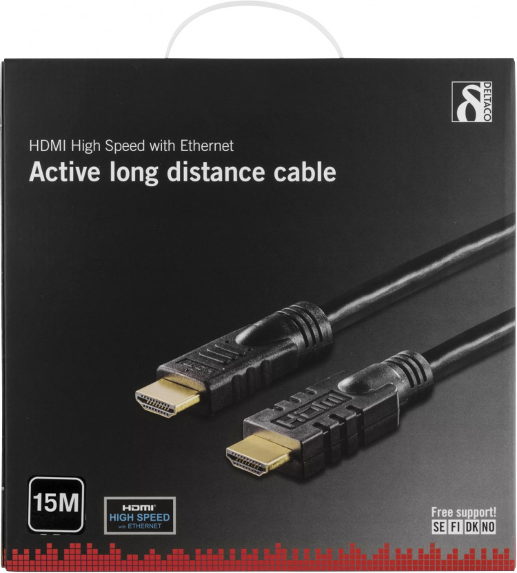 DELTACO active HDMI cable, HDMI High Speed with Ethernet, 25m, black DELTACO active HDMI cable, HDMI High Speed with Ethernet, 25m, black