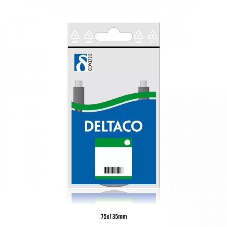 DELTACO U/UTP Cat5e patchkabel 0.5m, vit