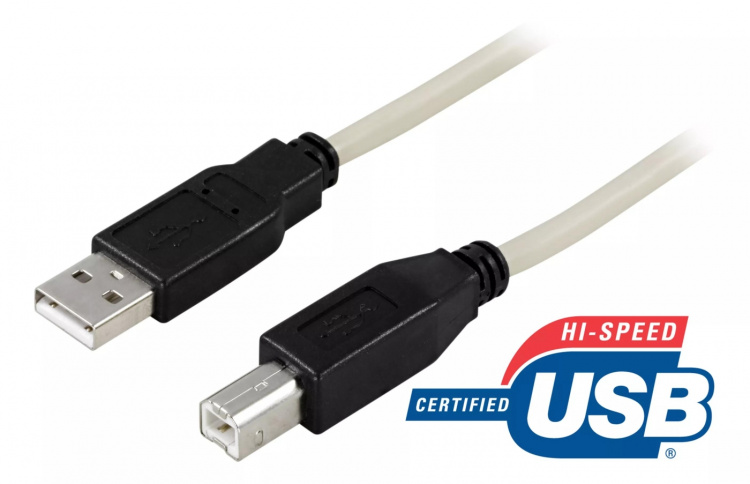 DELTACO USB 2.0 kabel Typ A hane - Typ B hane 3m DELTACO USB 2.0 kabel Typ A hane - Typ B hane 3m