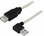 DELTACO USB 2.0 kabel Typ A hane vinklad - Typ A hona 0,2m