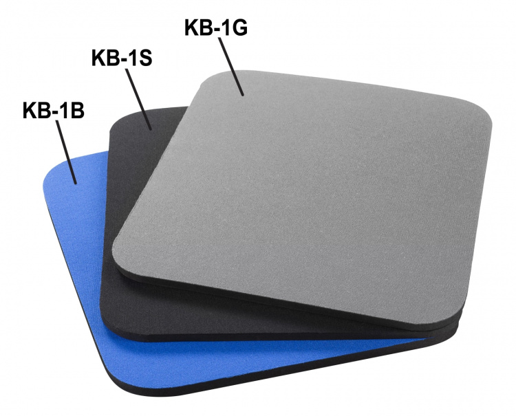 DELTACO musmatta, tygbeklädd gummi, 6mm svart