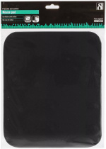 DELTACO musmatta, tygbeklädd gummi, 6mm svart