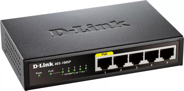 D-Link 5-Port Fast Ethernet PoE Desktop Switch