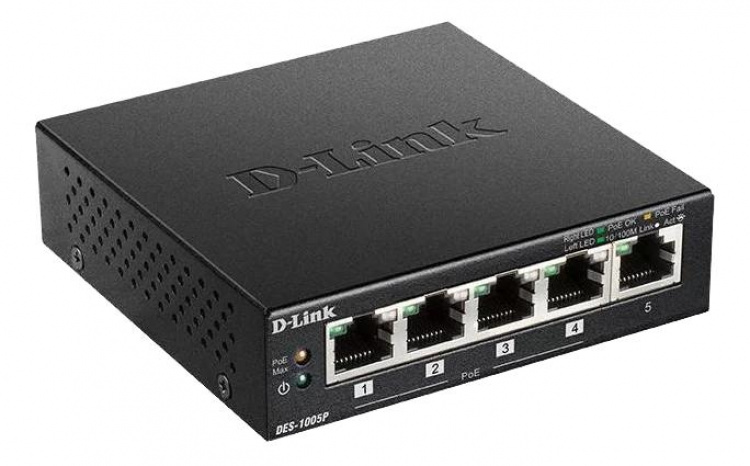 D-Link 5-Port Fast Ethernet PoE Desktop Switch
