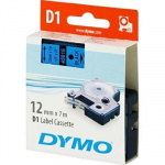 DYMO D1 märktejp standard 12mm, svart på blått, 7m rulle (45016)