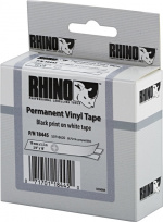 DYMO RhinoPRO märktejp perm vinyl 19mm, svart på vitt, 5.5m rulle DYMO RhinoPRO märktejp perm vinyl 19mm, svart på vitt, 5.5m rulle