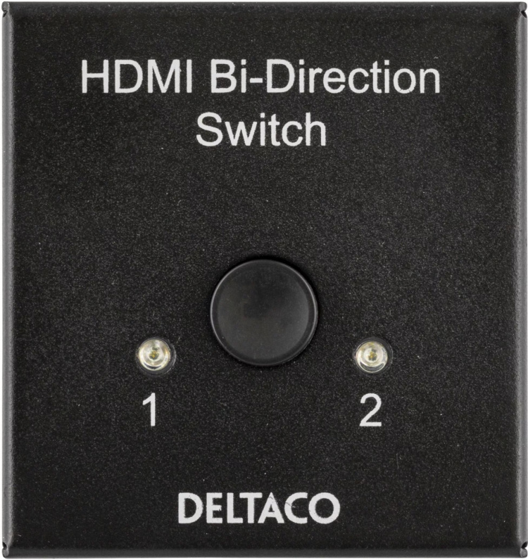 DELTACO Dubbelriktad HDMI-switch, 1-2 eller 2-1, manuell, svart DELTACO Dubbelriktad HDMI-switch, 1-2 eller 2-1, manuell, svart